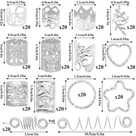 Fscwlmon 260 Pcs Hair Jewelry for Braids,Hair Beads Accessories for Dreadlock,Metal Hair Clips Cuffs Rings,Loc Rave Hair Charm Decorations Adjustable Kits for Men Women Silver Fscwlmon 260 Pcs Hair Jewelry for Braids,Hair Beads Accessories for Dreadlock,Metal Hair Clips Cuffs Rings,Loc Rave Hair Charm Decorations Adjustable Kits for Men Women Silver