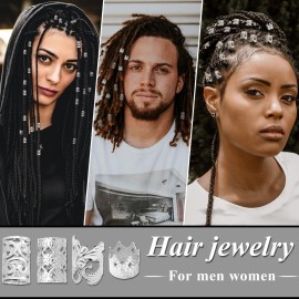 Fscwlmon 260 Pcs Hair Jewelry for Braids,Hair Beads Accessories for Dreadlock,Metal Hair Clips Cuffs Rings,Loc Rave Hair Charm Decorations Adjustable Kits for Men Women Silver Fscwlmon 260 Pcs Hair Jewelry for Braids,Hair Beads Accessories for Dreadlock,Metal Hair Clips Cuffs Rings,Loc Rave Hair Charm Decorations Adjustable Kits for Men Women Silver