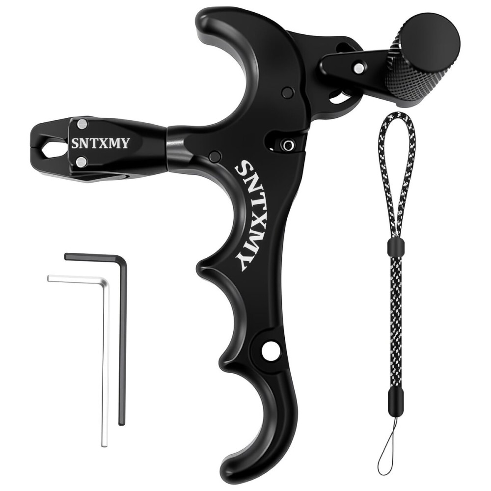sntxmy Bow Release for Compound Bow, Archery Release Trigger, Compound Bow Release, Thumb Release. (4 Finger Bow Release, Black) sntxmy Bow Release for Compound Bow, Archery Release Trigger, Compound Bow Release, Thumb Release. (4 Finger Bow Release, Black)