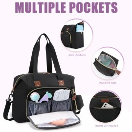 Tuwubi Diaper Bag Tote,Baby Diaper Bag with Pacifier Case Large Travel Diaper Tote Caddy for Mom and Dad Multifunction Large Baby Bag - Black Tuwubi Diaper Bag Tote,Baby Diaper Bag with Pacifier Case Large Travel Diaper Tote Caddy for Mom and Dad Multifunction Large Baby Bag - Black