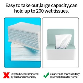 XhjzgcTech 2Pcs Diaper Wipes Dispenser, Refillable Wipe Container, Wipe Container with Sealing Design Lid, Keep Wipes Fresh,Wet Wipes Cases (White/Green) XhjzgcTech 2Pcs Diaper Wipes Dispenser, Refillable Wipe Container, Wipe Container with Sealing Design Lid, Keep Wipes Fresh,Wet Wipes Cases (White/Green)