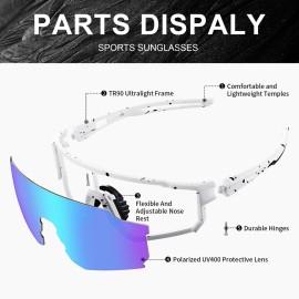 TURBOPEP Polarized Sports Sunglasses for Men and Women,Fishing Cycling Mountain Bike Baseball Sunglasses with UV Protection TURBOPEP Polarized Sports Sunglasses for Men and Women,Fishing Cycling Mountain Bike Baseball Sunglasses with UV Protection