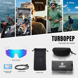 TURBOPEP Polarized Sports Sunglasses for Men and Women,Fishing Cycling Mountain Bike Baseball Sunglasses with UV Protection TURBOPEP Polarized Sports Sunglasses for Men and Women,Fishing Cycling Mountain Bike Baseball Sunglasses with UV Protection