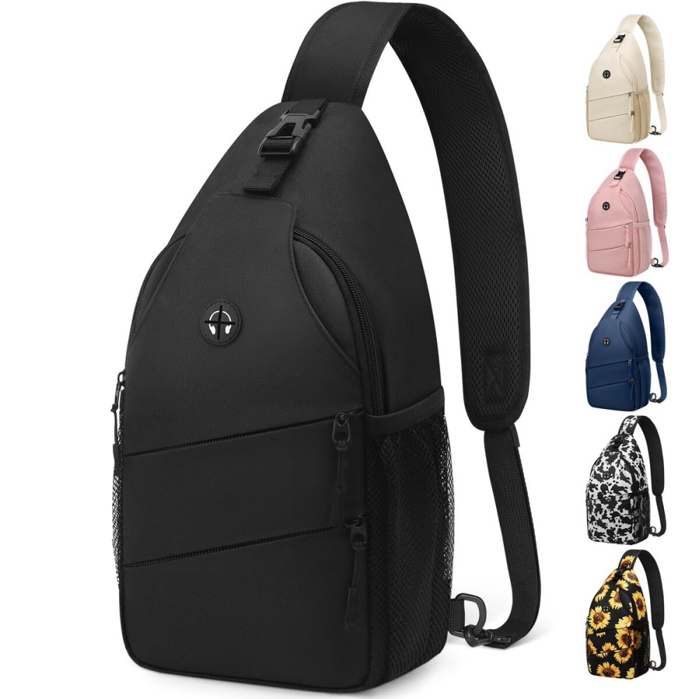 Pritent Crossbody Bags for Women Men Trendy Sling Bag Bakpack Casual Chest Bag with Convertible Shoulder Strap Travel Cross Body Bag for Hiking Traveling Outdoors(Black) Pritent Crossbody Bags for Women Men Trendy Sling Bag Bakpack Casual Chest Bag with Convertible Shoulder Strap Travel Cross Body Bag for Hiking Traveling Outdoors(Black)