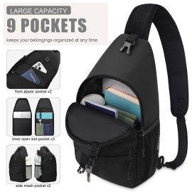 Pritent Crossbody Bags for Women Men Trendy Sling Bag Bakpack Casual Chest Bag with Convertible Shoulder Strap Travel Cross Body Bag for Hiking Traveling Outdoors(Black) Pritent Crossbody Bags for Women Men Trendy Sling Bag Bakpack Casual Chest Bag with Convertible Shoulder Strap Travel Cross Body Bag for Hiking Traveling Outdoors(Black)