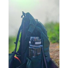 OLDLEY Water Bottle, 32oz Motivational Sports Water Bottle with Time Marker - Times to Drink - Tritan, BPA Free, Wide Mouth Leakproof, Clear (1 Bottle)