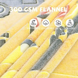 REXEO Glow in The Dark Truck Blanket for Kids - Cute Soft Excavators Fleece Construction Toddler Boy Blanket - Birthday Gifts