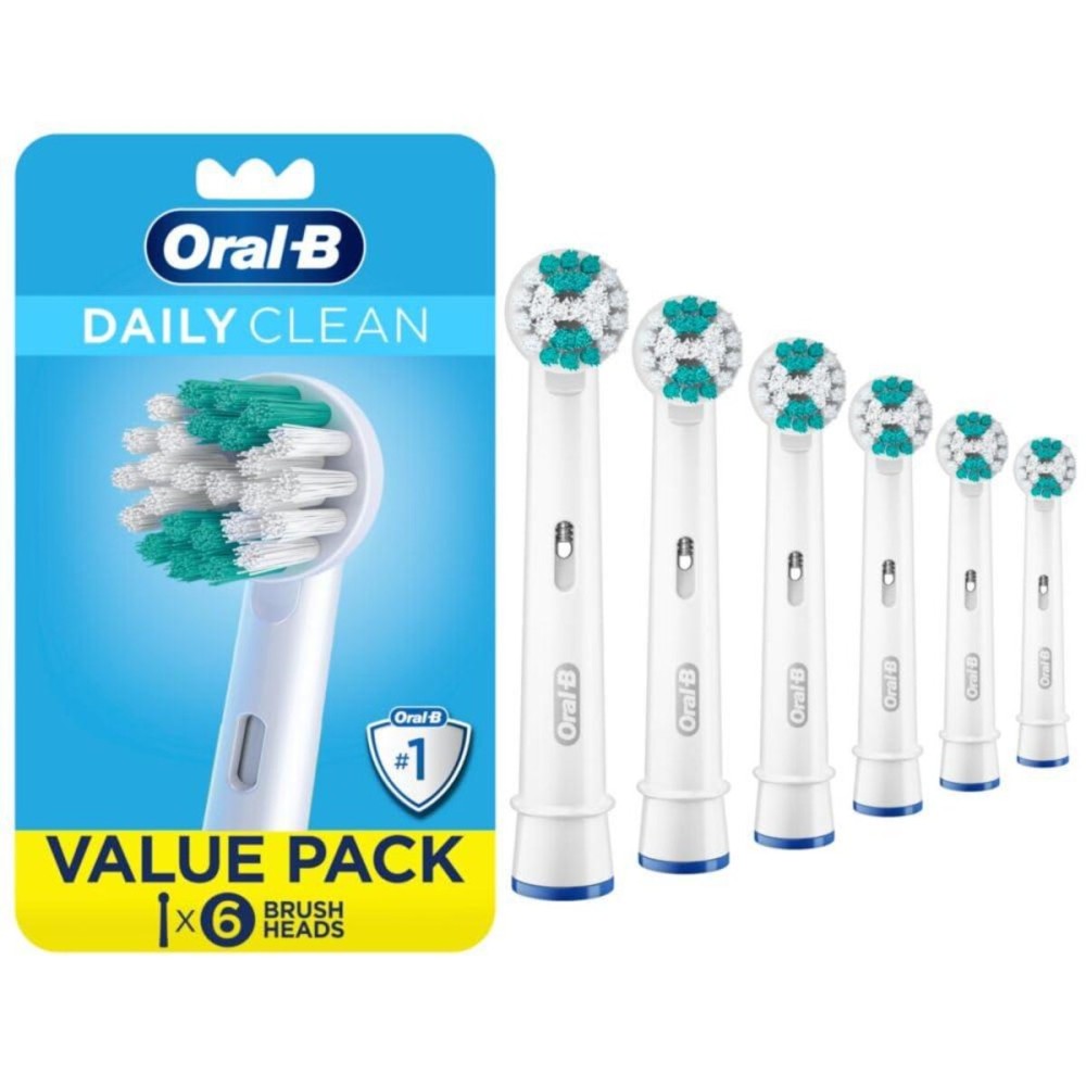 Oral-B Daily Clean Replacement Brush Heads for an Oral-B Electric Toothbrush, Pack of 6 Oral-B Daily Clean Replacement Brush Heads for an Oral-B Electric Toothbrush, Pack of 6