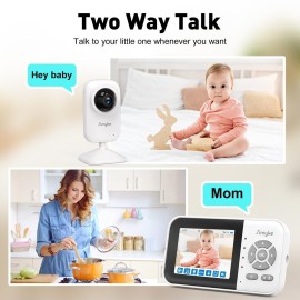 Upgrade Video Baby Monitor,WiFi Baby Camera,2.8 Display and App Control,1200ft Long Range,2 Way Talk,Auto Night Vision,Sound Alert,VOX,Temperature Sensor 5 Lullabies Feeding Remind,Home Use Upgrade Video Baby Monitor,WiFi Baby Camera,2.8 Display and App Control,1200ft Long Range,2 Way Talk,Auto Night Vision,Sound Alert,VOX,Temperature Sensor 5 Lullabies Feeding Remind,Home Use