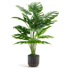 Der Rose Fake Plants Tall 28\'\' Artificial Monstera Faux Plants Indoor for Living Room Home House Decor