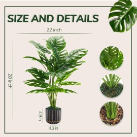 Der Rose Fake Plants Tall 28\'\' Artificial Monstera Faux Plants Indoor for Living Room Home House Decor Der Rose Fake Plants Tall 28\'\' Artificial Monstera Faux Plants Indoor for Living Room Home House Decor