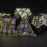 Maywin Dice Set D&D Metal,DND Metallic Glitter Crack Dice with Gift Box for RPG Board Games (Greenish Yellow Color + Purple)
