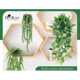 Der Rose 4Pcs Fake Plants Hanging Artificial Ivy Vine Faux Eucalyptus Hanging Plants, Boston Fern, String of Pearls for Home Boho Wall Shelf Indoor Outdoor Decor Der Rose 4Pcs Fake Plants Hanging Artificial Ivy Vine Faux Eucalyptus Hanging Plants, Boston Fern, String of Pearls for Home Boho Wall Shelf Indoor Outdoor Decor