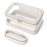 Soimeat Travel Clear Makeup Bag with Makeup Brush Bag, Leather Makeup Case Toiletry Bag, Portable Cosmetic Bag Case, Transparent Waterproof Cosmetic Organizer Storage Bag for Women, Off-White