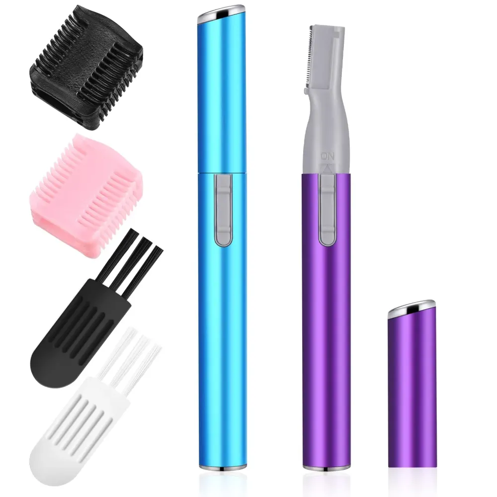Chumia 2 Pcs Electric Eyebrow Trimmer Women Precision Face Razors Mini Shaver with Comb Christmas Women Gift Battery Operated Personal Epilator for Face Neck Fuzz Lips Leg(Sky Blue, Purple) Chumia 2 Pcs Electric Eyebrow Trimmer Women Precision Face Razors Mini Shaver with Comb Christmas Women Gift Battery Operated Personal Epilator for Face Neck Fuzz Lips Leg(Sky Blue, Purple)