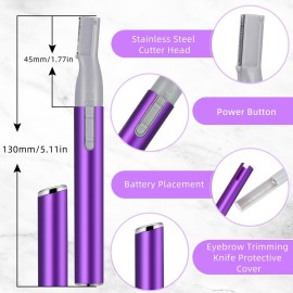 Chumia 2 Pcs Electric Eyebrow Trimmer Women Precision Face Razors Mini Shaver with Comb Christmas Women Gift Battery Operated Personal Epilator for Face Neck Fuzz Lips Leg(Sky Blue, Purple) Chumia 2 Pcs Electric Eyebrow Trimmer Women Precision Face Razors Mini Shaver with Comb Christmas Women Gift Battery Operated Personal Epilator for Face Neck Fuzz Lips Leg(Sky Blue, Purple)