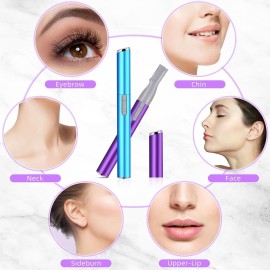 Chumia 2 Pcs Electric Eyebrow Trimmer Women Precision Face Razors Mini Shaver with Comb Christmas Women Gift Battery Operated Personal Epilator for Face Neck Fuzz Lips Leg(Sky Blue, Purple) Chumia 2 Pcs Electric Eyebrow Trimmer Women Precision Face Razors Mini Shaver with Comb Christmas Women Gift Battery Operated Personal Epilator for Face Neck Fuzz Lips Leg(Sky Blue, Purple)