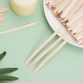 1000Pcs Wooden Wax Sticks Small Waxing Applicator Sticks Wax Spatulas Wood Craft Sticks for Hair Removal and Smooth Skin - Slanted & Round