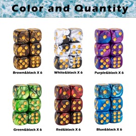 48 PCS 12mm 6 Sided Dice Set Marble D6 Dice Round Corner Board Game Dice for Tenzi Farkle Bunco MTG DND or Math Learning 48 PCS 12mm 6 Sided Dice Set Marble D6 Dice Round Corner Board Game Dice for Tenzi Farkle Bunco MTG DND or Math Learning