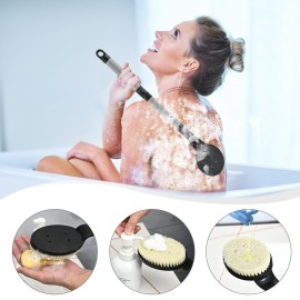 Back Scrubber Anti Slip for Shower, 21.7 Detachable Back Bath Brush for Shower, Back Scrubber, Exfoliation and Improved Skin Health for Elderly with Limited Arm Movement, Disabled (21.7 Black)