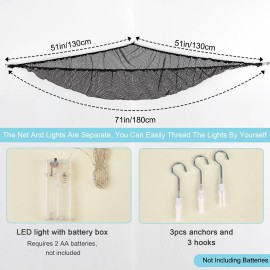 Unicorn Castle Stuffed Animals Net or Hammock Kids Toy Storage Organizer with LED Light Hanging Corner Stuffed Animals Holder Kids Girls Room Decor(Pack of 1)