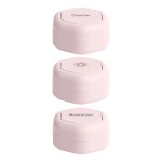 Cadence Travel Containers - Skincare Set - Magnetic Travel Capsules - for Facial Cleanser, Moisturizer, Sunscreen - 3 Small Capsules (0.56oz) with Cleanser, Moisturizer & Sun-Icon Labels - Petal