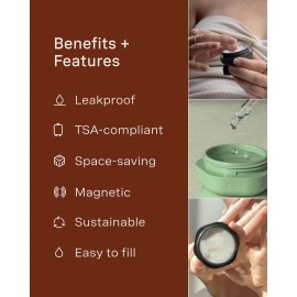 Cadence Travel Containers - Skincare Set - Magnetic Travel Capsules - for Facial Cleanser, Moisturizer, Sunscreen - 3 Small Capsules (0.56oz) with Cleanser, Moisturizer & Sun-Icon Labels - Petal Cadence Travel Containers - Skincare Set - Magnetic Travel Capsules - for Facial Cleanser, Moisturizer, Sunscreen - 3 Small Capsules (0.56oz) with Cleanser, Moisturizer & Sun-Icon Labels - Petal