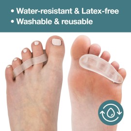 ZenToes Hammer Toe Corrector for Women & Men | Triple Loop Gel Toe Spacers & Separators | Realign Bent, Crooked, Curled, Claw, Hammertoes | Firm Support for Straightening | 4 Pack, Clear ZenToes Hammer Toe Corrector for Women & Men | Triple Loop Gel Toe Spacers & Separators | Realign Bent, Crooked, Curled, Claw, Hammertoes | Firm Support for Straightening | 4 Pack, Clear