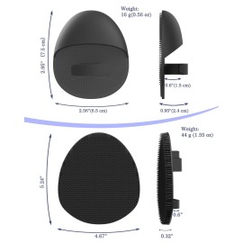 Manmihealth Silicone Back Scrubber (Thick Bristles) & Bath Glove & Face Brush Set(3PCS), Super-Exfoliating & Lathering Body Scrubber, Shower Brush, Face Scrubber Combination, with a Free Hook.(Black)