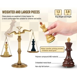 Tournament Chess Set, 20\'\' Foldable Silicone Chessboard Travel Chess Set Travel Games Portable Chess Set for Adults Zagreb Chess Pieces, Weighted Pieces with Storage Bag Giant Outdoor Chess Set