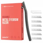 ZOMCHI Eyebrow Razor, Face Razors for Women&Men, Eyebrow Trimmer Shaper with Precision Cover,Facial Shaver with 6 Blades (Black)
