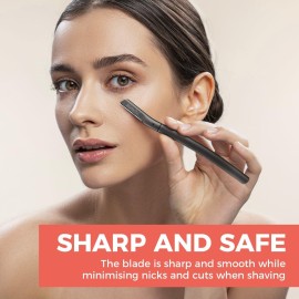 ZOMCHI Eyebrow Razor, Face Razors for Women&Men, Eyebrow Trimmer Shaper with Precision Cover,Facial Shaver with 6 Blades (Black)