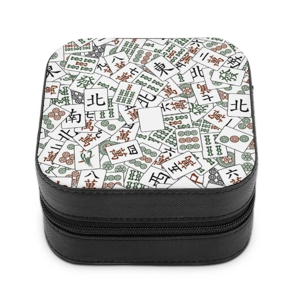 Mahjong Tiles Travel Jewelry Box Portable Mini Leather Jewellery Ring Organizer Case Storage Gift Mahjong Tiles Travel Jewelry Box Portable Mini Leather Jewellery Ring Organizer Case Storage Gift