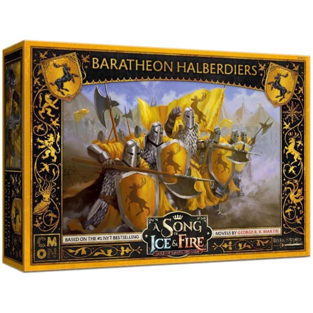 CMON A Song of Ice and Fire Tabletop Miniatures Game Baratheon Halberdiers Unit Box - House Baratheon Vanguard Defense! Strategy Game for Adults, Ages 14+, 2+ Players, 45-60 Minute Playtime, Made CMON A Song of Ice and Fire Tabletop Miniatures Game Baratheon Halberdiers Unit Box - House Baratheon Vanguard Defense! Strategy Game for Adults, Ages 14+, 2+ Players, 45-60 Minute Playtime, Made