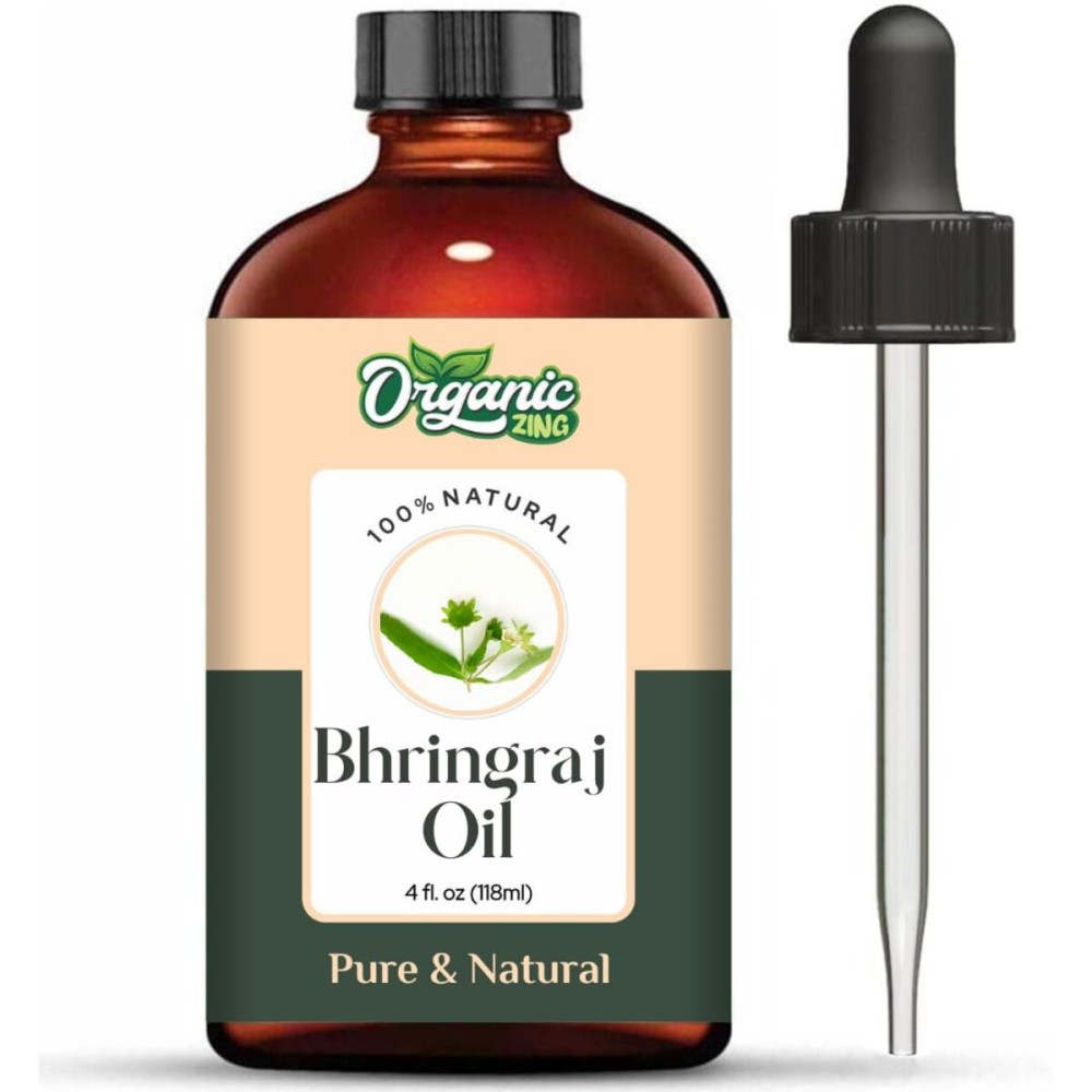 Organic Zing Bhringraj (Eclipta alba) Oil | Pure & Natural Carrier Oil for Skincare, Hair Care & Massage - 118ml/3.99fl oz Organic Zing Bhringraj (Eclipta alba) Oil | Pure & Natural Carrier Oil for Skincare, Hair Care & Massage - 118ml/3.99fl oz