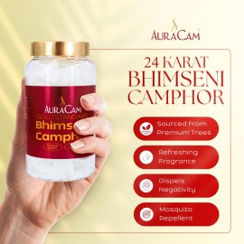 AuraCam Gold Standard Bhimseni Camphor with Electrical Diffuser/Camphor/Kapoor Burner/Aromatic for Pooja, Meditation, Havan/Pure & Natural Pacha Kapoor with Stand for Home, Office (Pack 1, 500 g) AuraCam Gold Standard Bhimseni Camphor with Electrical Diffuser/Camphor/Kapoor Burner/Aromatic for Pooja, Meditation, Havan/Pure & Natural Pacha Kapoor with Stand for Home, Office (Pack 1, 500 g)