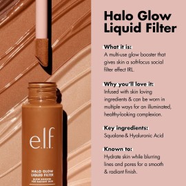 e.l.f. Halo Glow Liquid Filter, Complexion Booster For A Glowing, Soft-Focus Look, Infused With Hyaluronic Acid, Vegan & Cruelty-Free, 0 Fair e.l.f. Halo Glow Liquid Filter, Complexion Booster For A Glowing, Soft-Focus Look, Infused With Hyaluronic Acid, Vegan & Cruelty-Free, 0 Fair