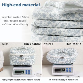 uekeboag Large Travel Quilted Makeup Bag for Women, Floral Cotton Cosmetic Bag, Coquette Aesthetic Floral Toiletry Organizer Bag (01Lithtblue-flower) uekeboag Large Travel Quilted Makeup Bag for Women, Floral Cotton Cosmetic Bag, Coquette Aesthetic Floral Toiletry Organizer Bag (01Lithtblue-flower)