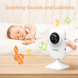 ebemate Video Baby Monitor Camera with 2.8 LCD Screen Video & Audio No Glow Night Vision,2-Way Talk Audio Cam Baby Monitoring 1200FT Range EBE28