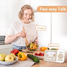 ebemate Video Baby Monitor Camera with 2.8 LCD Screen Video & Audio No Glow Night Vision,2-Way Talk Audio Cam Baby Monitoring 1200FT Range EBE28