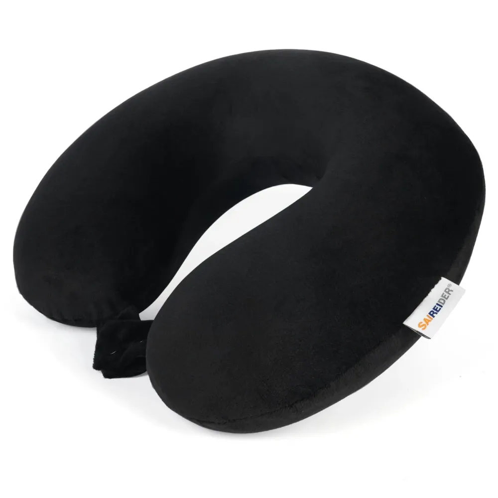 SAIREIDER Travel Pillow 100% Pure Memory Foam Travel Neck Pillow, Airplane Pillow for TravelingCarHomeOfficeWashable CoverBlack SAIREIDER Travel Pillow 100% Pure Memory Foam Travel Neck Pillow, Airplane Pillow for TravelingCarHomeOfficeWashable CoverBlack