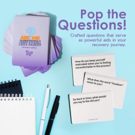 ASKMEANYTHING Recovery Pack Card Game - 100 Cards for Self-Improvement, Coping Skills, and Group Therapy