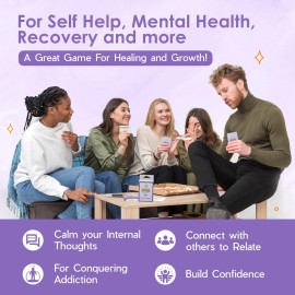 ASKMEANYTHING Recovery Pack Card Game - 100 Cards for Self-Improvement, Coping Skills, and Group Therapy