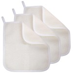 Exfoliating Washcloth (3 Pack), Shower Cloth for Body and Face Exfoliator Scrubber, Two Sides Exfoliate Shower Rag Wash Cloths Nylon Cotton Loofah Sponge Scrub Towel estropajos para el cuerpo