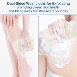 Exfoliating Washcloth (3 Pack), Shower Cloth for Body and Face Exfoliator Scrubber, Two Sides Exfoliate Shower Rag Wash Cloths Nylon Cotton Loofah Sponge Scrub Towel estropajos para el cuerpo Exfoliating Washcloth (3 Pack), Shower Cloth for Body and Face Exfoliator Scrubber, Two Sides Exfoliate Shower Rag Wash Cloths Nylon Cotton Loofah Sponge Scrub Towel estropajos para el cuerpo
