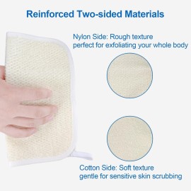 Exfoliating Washcloth (3 Pack), Shower Cloth for Body and Face Exfoliator Scrubber, Two Sides Exfoliate Shower Rag Wash Cloths Nylon Cotton Loofah Sponge Scrub Towel estropajos para el cuerpo Exfoliating Washcloth (3 Pack), Shower Cloth for Body and Face Exfoliator Scrubber, Two Sides Exfoliate Shower Rag Wash Cloths Nylon Cotton Loofah Sponge Scrub Towel estropajos para el cuerpo