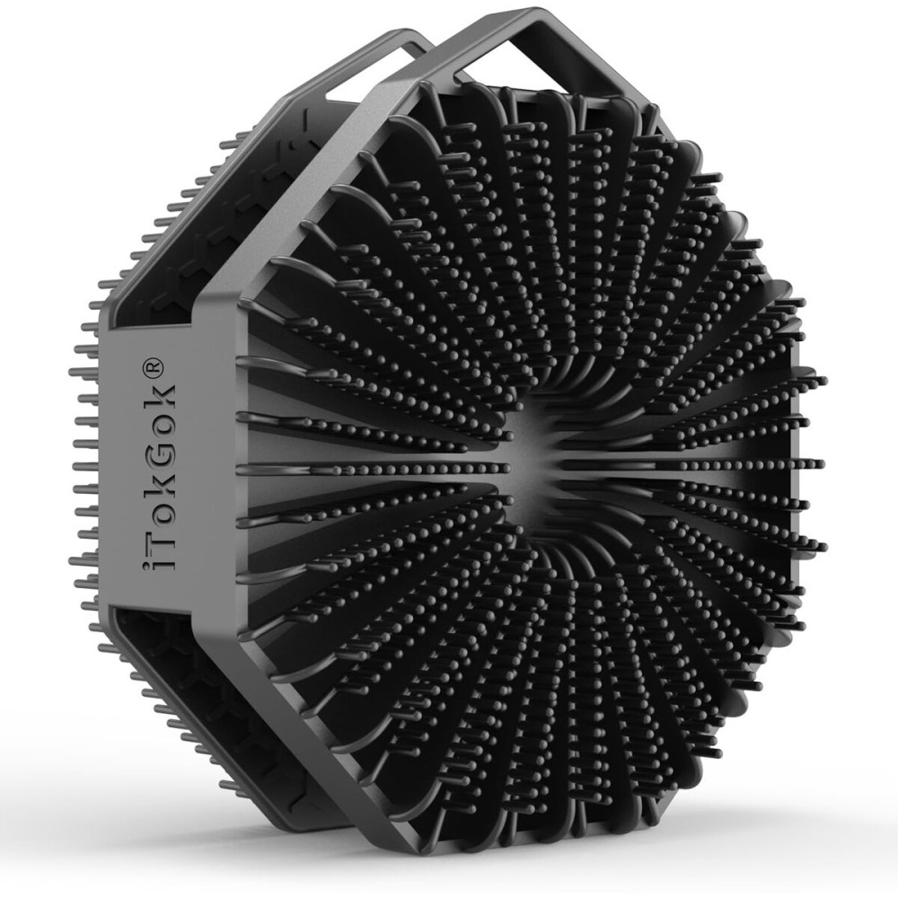 iTokGoK Premium Silver-Infused Dual-Sided Design 2-in-1 Silicone Body Scrubber for Shower,Body Brush Buffer Scrubber for Men and Women for All Skin, Ergonomic No-Slip Handle, Easy to Clean - Black iTokGoK Premium Silver-Infused Dual-Sided Design 2-in-1 Silicone Body Scrubber for Shower,Body Brush Buffer Scrubber for Men and Women for All Skin, Ergonomic No-Slip Handle, Easy to Clean - Black