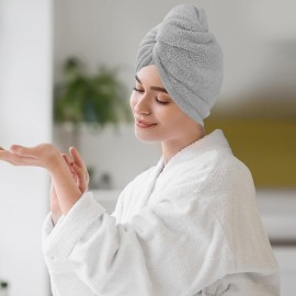 AGLIFEFY 2 Pack Microfiber Hair Towel Wrap for Women Super Absorbent Quick Dry Hair Turban for Drying Curly, Long & Thick Hair 10 inch X 26 inch Lightgrey+Lightgrey AGLIFEFY 2 Pack Microfiber Hair Towel Wrap for Women Super Absorbent Quick Dry Hair Turban for Drying Curly, Long & Thick Hair 10 inch X 26 inch Lightgrey+Lightgrey