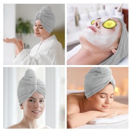 AGLIFEFY 2 Pack Microfiber Hair Towel Wrap for Women Super Absorbent Quick Dry Hair Turban for Drying Curly, Long & Thick Hair 10 inch X 26 inch Lightgrey+Lightgrey AGLIFEFY 2 Pack Microfiber Hair Towel Wrap for Women Super Absorbent Quick Dry Hair Turban for Drying Curly, Long & Thick Hair 10 inch X 26 inch Lightgrey+Lightgrey