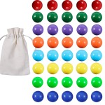 Medikaison Pegs Jokers and Marbles Board Game 14mm 32 Replacement Marbles 4 Each of 8 Colors for Wahoo Board Game Colorful Marble and Storage Bag Included(14mm/0.55inches)